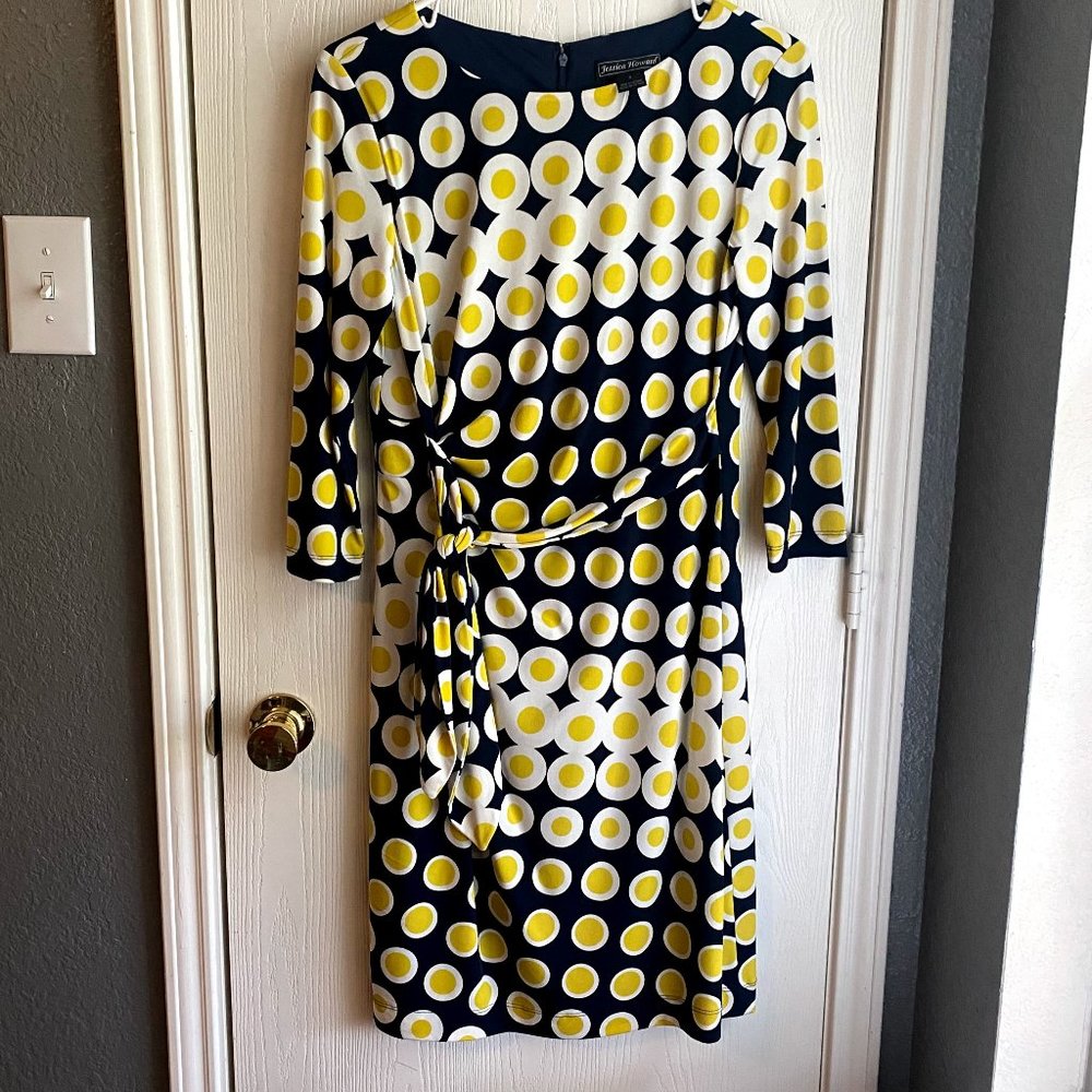 Polka Dot Wrap Dress Navy White